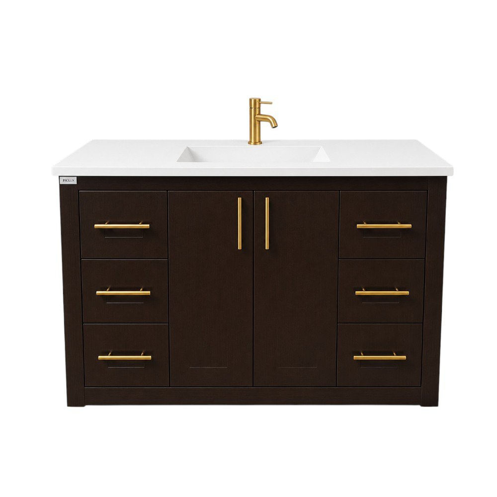 Mueble de Baño Gaviota 110 con Lavamanos Integrado Color Wengué Café de 110 cm