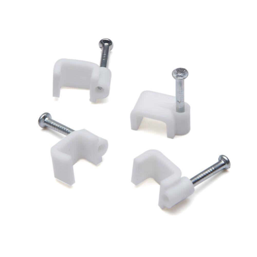Grapa para Cable Plano con Clavo 8 mm Grapa Plana 8 Mm Con Clavo 100 Pzas - Fulgore
