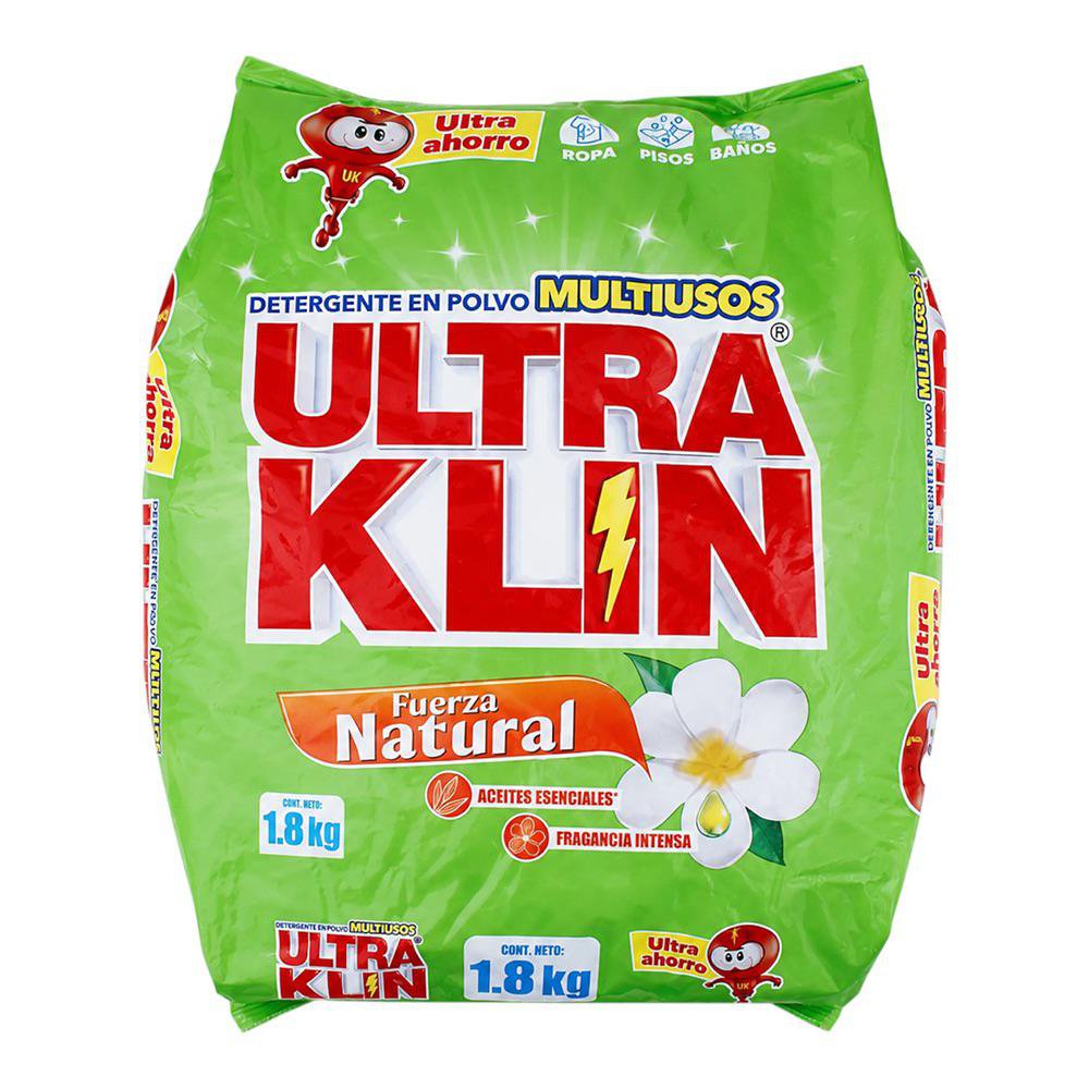 Detergente en Polvo Ultra Klin Fuerza Natural 1.8 kg