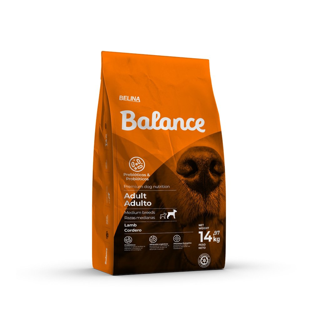 Concentrado para Perro Adulto Razas Medianas Sabor Cordero con Probióticos Bolsa de 14.97…