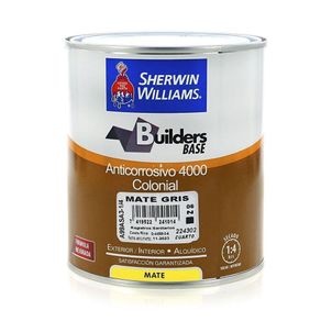 Builders Base Anticorrosivo 4000 Colonial Mate Gris 1/4 Gal - Sherwin Williams