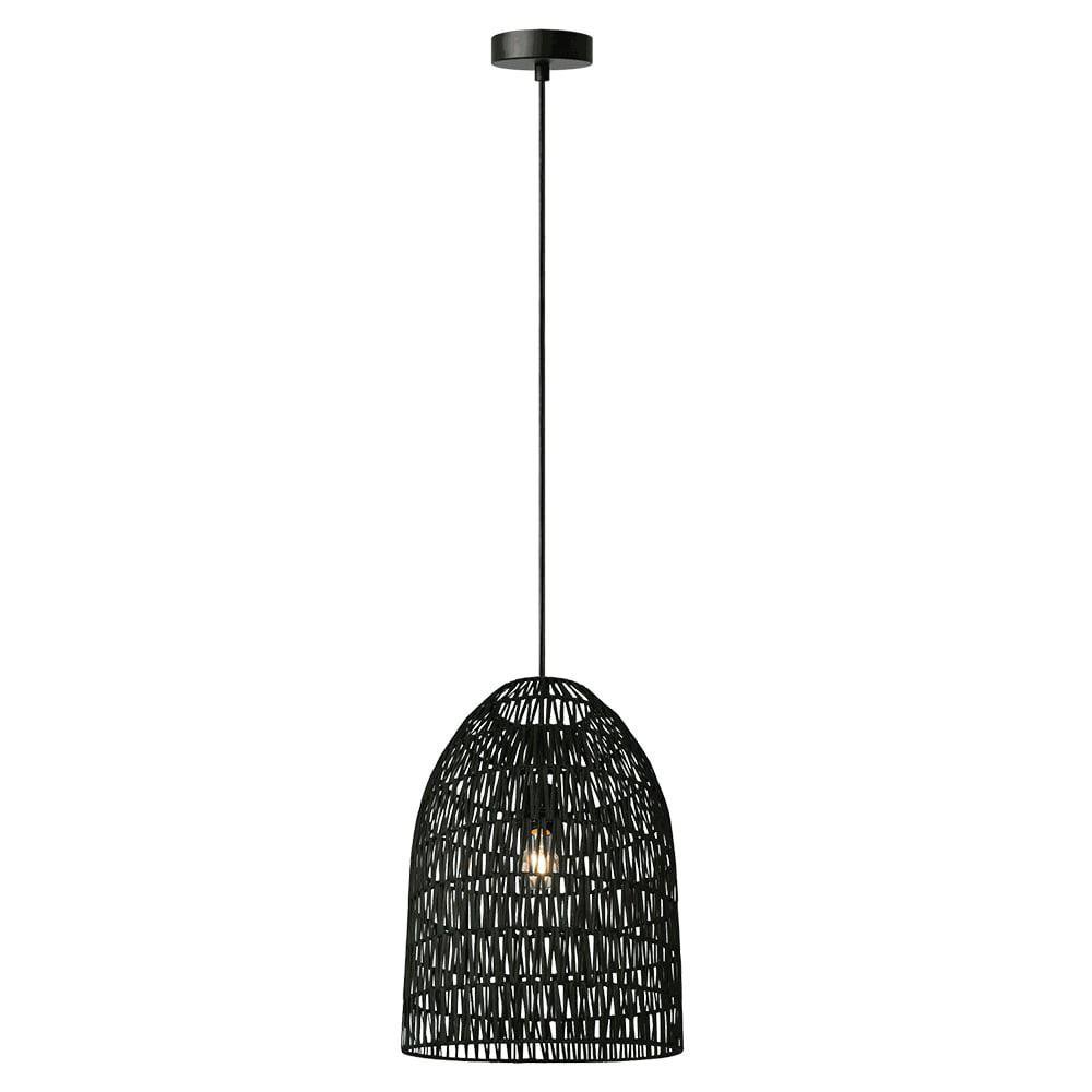 Lámpara Colgante Paglia de Ratán con Base E27 en Color Negro