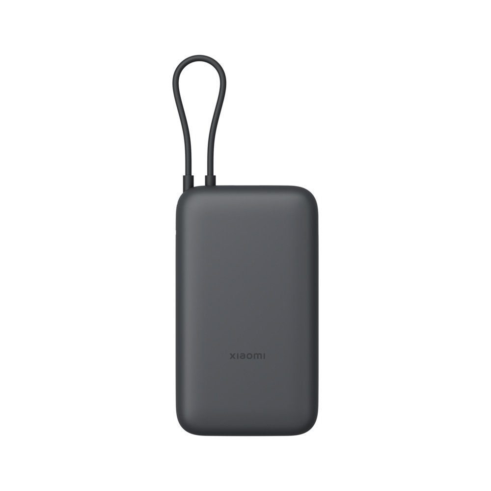 Batería Portátil de 20000 mAh con Cable USB-C Integrado en Color Gris Oscuro