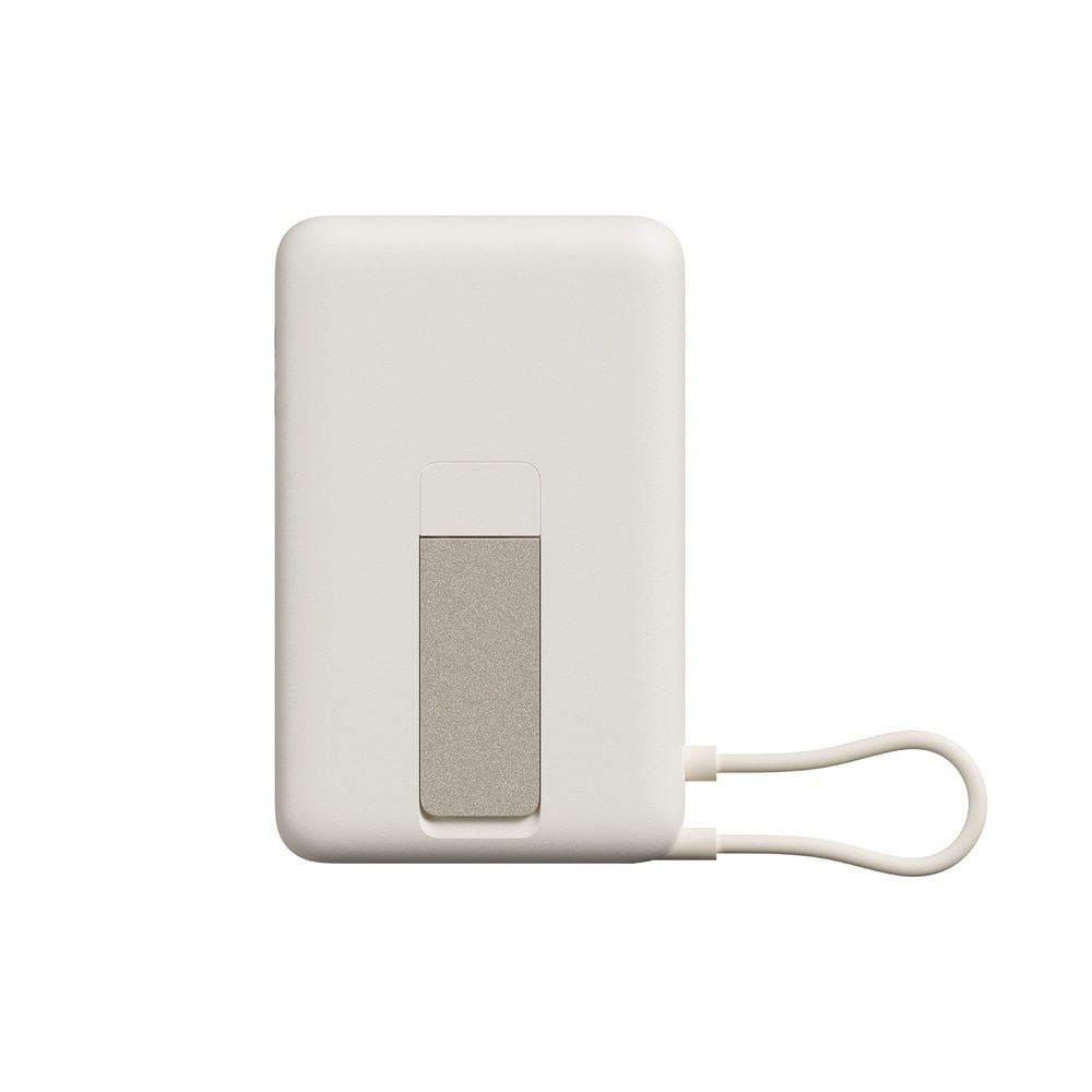 Batería Portátil Magnética de 10000 mAh con Soporte Integrado en Color Beige