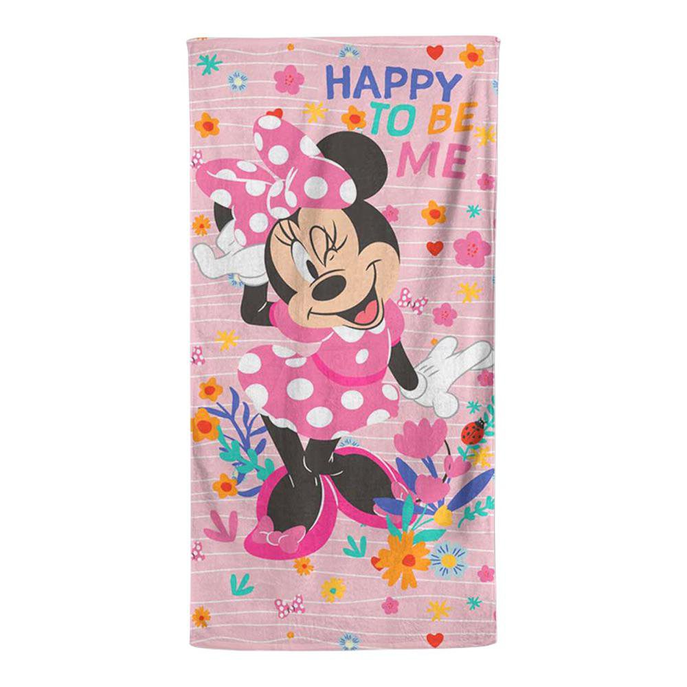 Toalla Infantil Minnie Mouse Happy To Be Me de 64 x 119 Cm