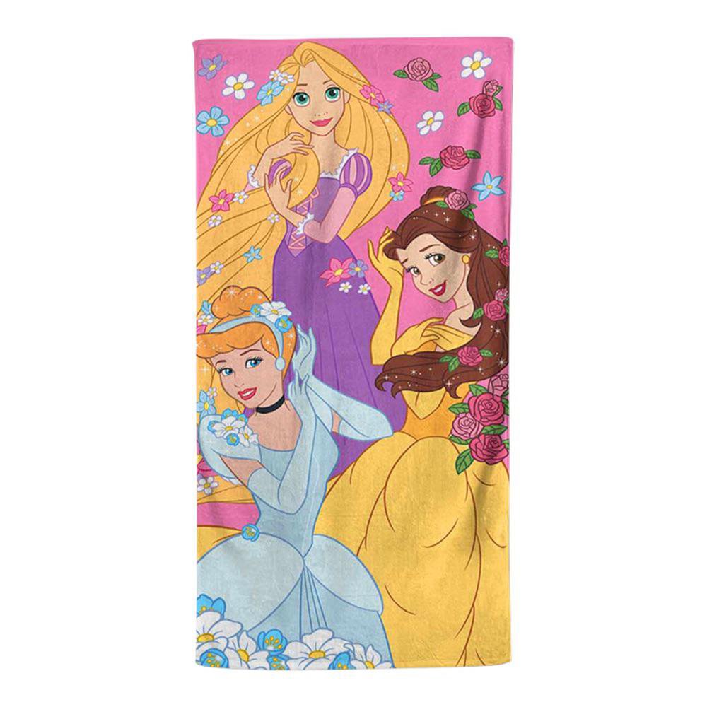 Toalla Infantil de Playa Disney Princesas Flowers de 64 x 119 Cm