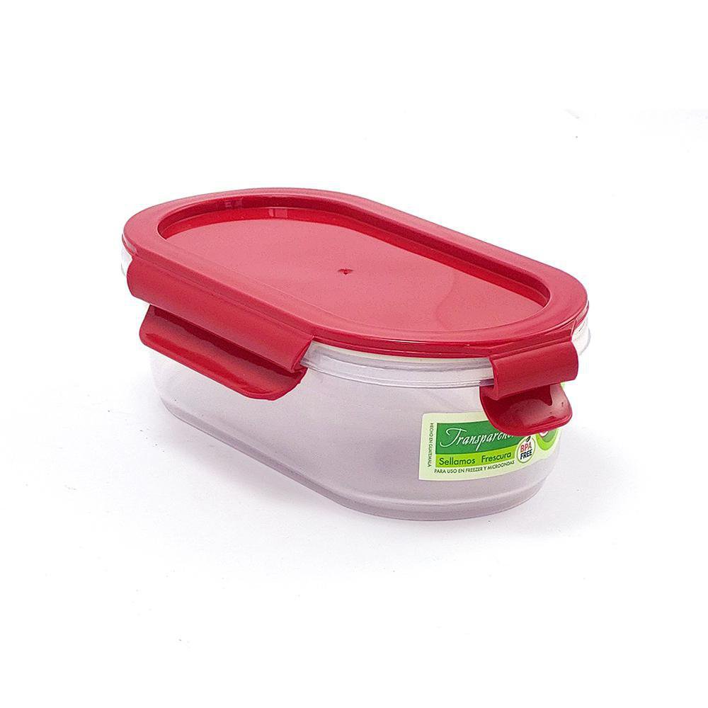 Contenedor Click Clack Ovalado de 18 oz Color Rojo