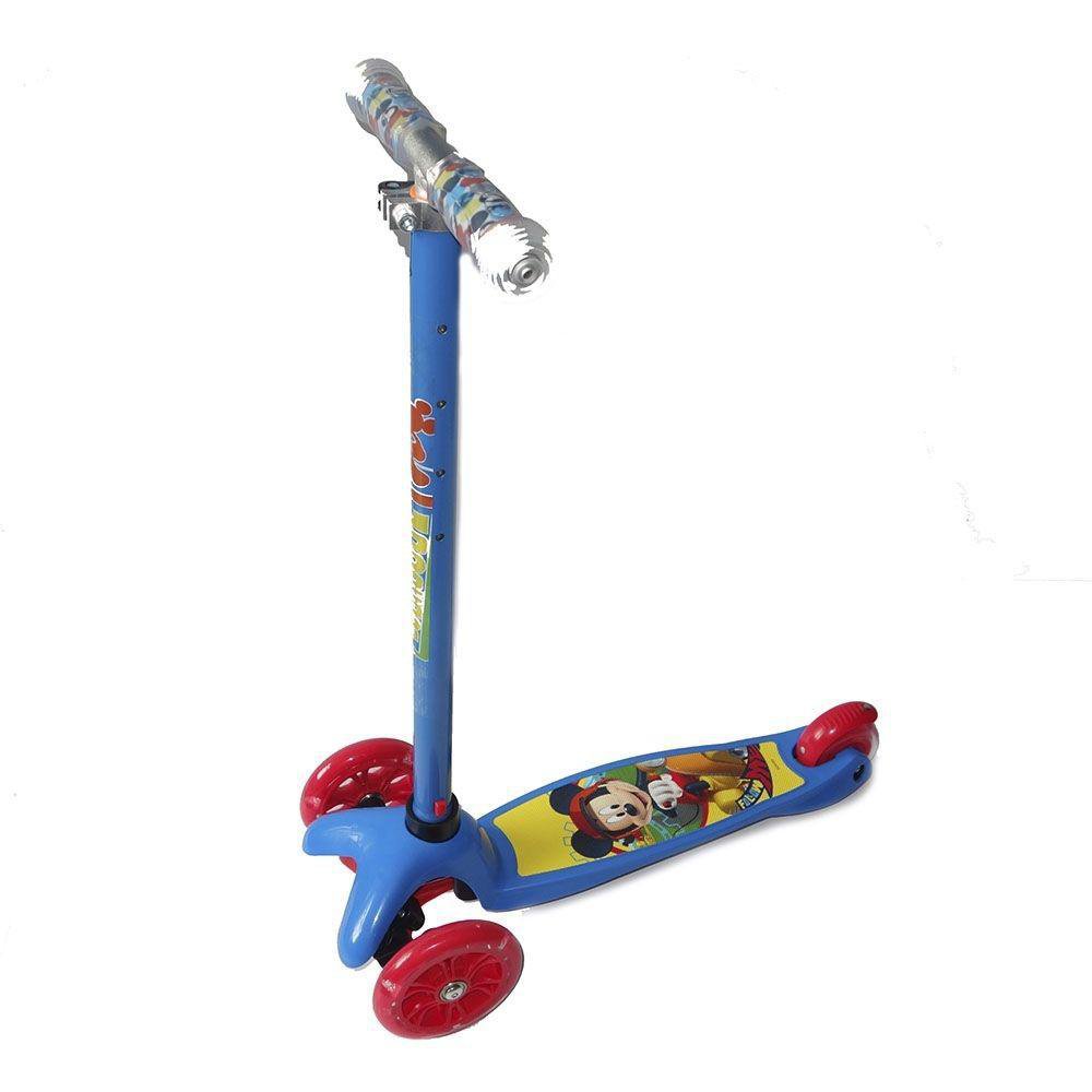 Monopatín de Lujo de 3 Ruedas con Luces Diseño de Mickey Mouse para Niño Color Azul Monopa…