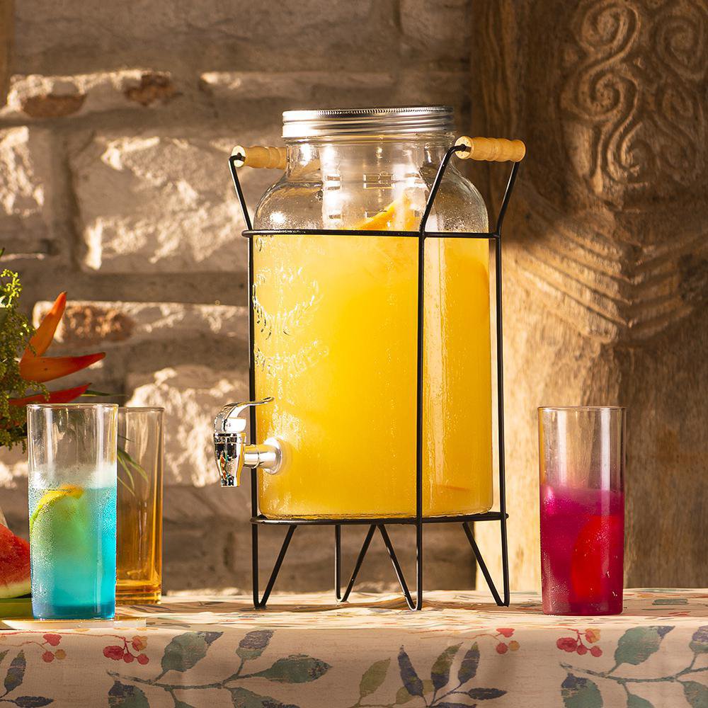 Dispensador de Bebidas de Vidrio 5 L con Base