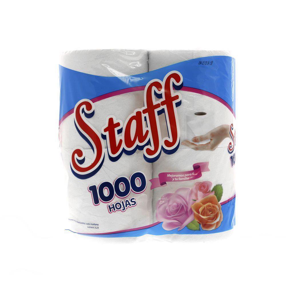 Papel Higiénico 1000 Hojas, 4 Rollos