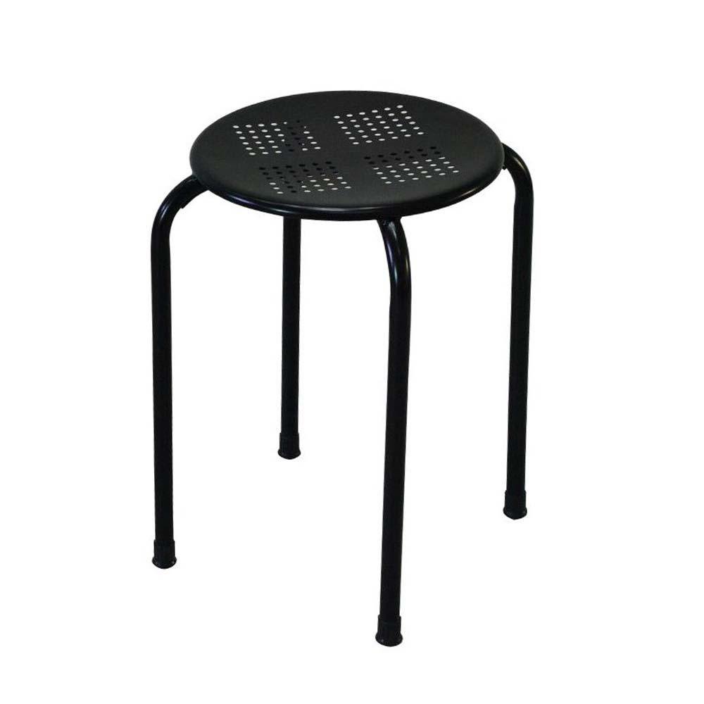 Banco de Metal 30 x 30 x 44.5 cm Color Negro Banco Metálico Perforado Negro 30x30x44.5 cm