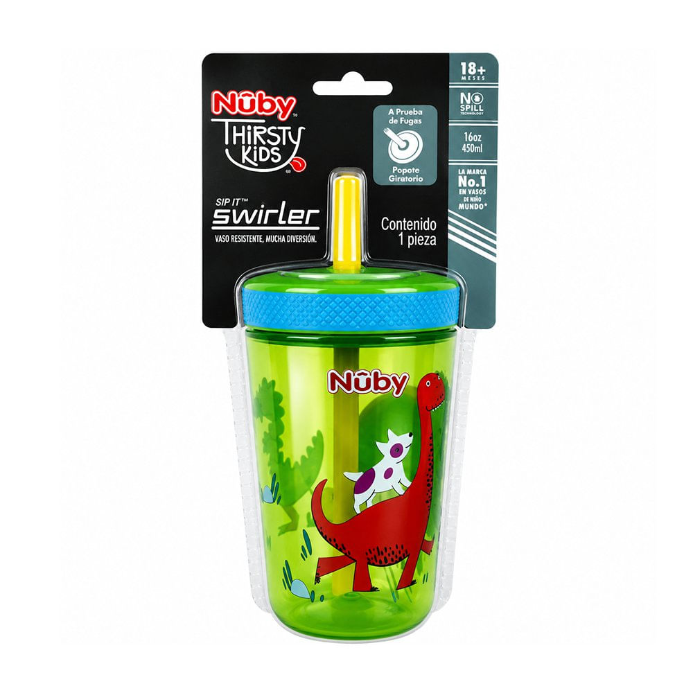 Vaso Infantil Thirsty Kids Sip It Swivler No-Spill Diseño Dino 450 mL