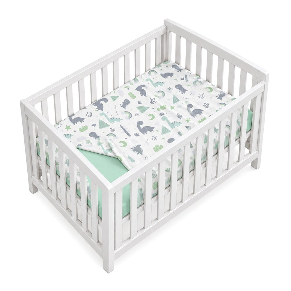 Set de 2 Sábanas Ajustables para Cuna Verdes 140 x 70 cm