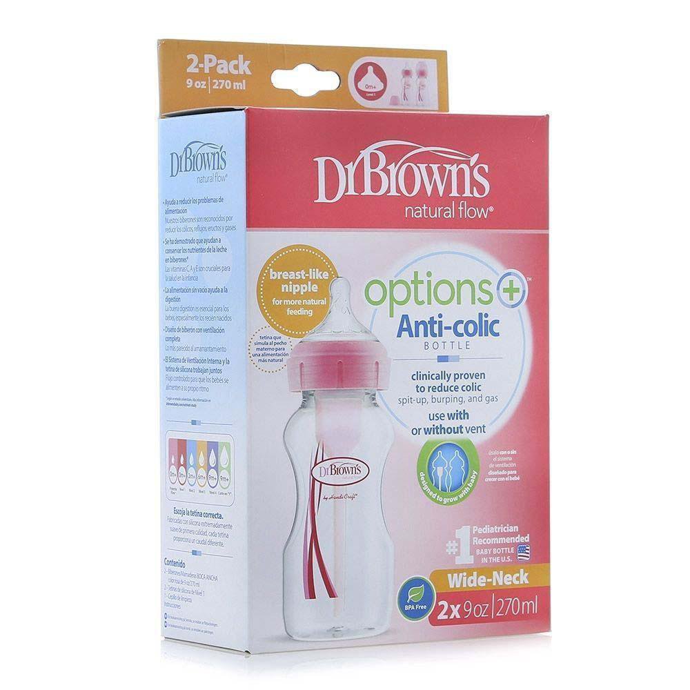 Biberones Anticólicos Options+ Dúo 9 Oz - Dr. Browns Varios Colores Rosa