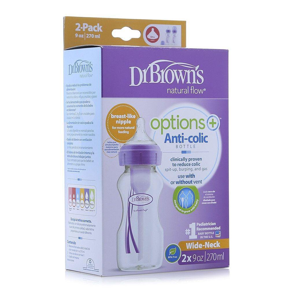Biberones Anticólicos Options+ Dúo 9 Oz - Dr. Browns Varios Colores Morado