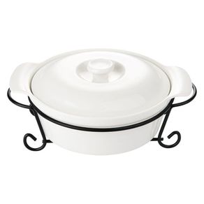 Cacerola Circular De Vidrio Con Tapa Y Base Varios Tamaños