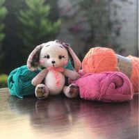 Perro Tejido A Mano 20 Cm - Mascotas De Lana