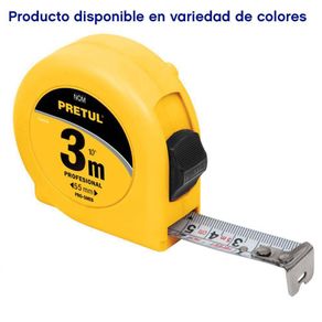 Cinta Métrica 1/2 Pulgadas X 3 Metros Color Amarillo - Pretul