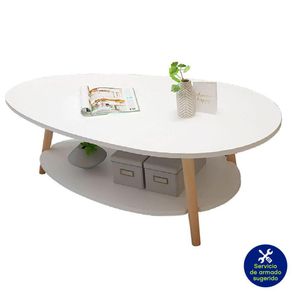 Mesa De Centro Blanca 90X50X42 Cm - Z