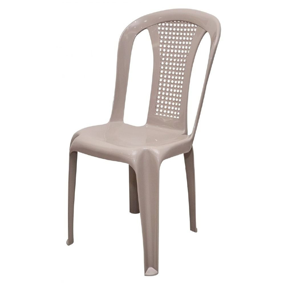 Silla Roma de Plástico sin Brazos Apilable para Exterior Color Beige