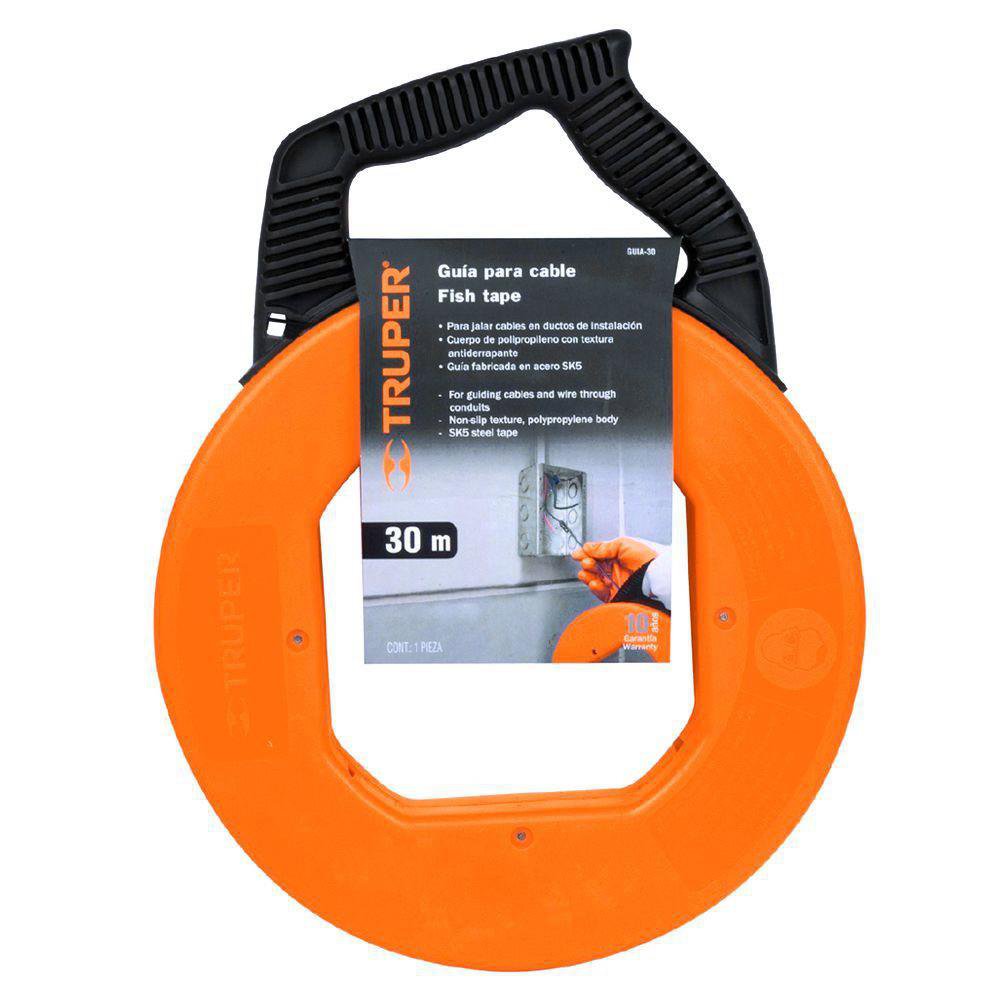 Guía Pasacables Tipo Cinta con Mango Ergonómico de 1/8 Plg X 30 M