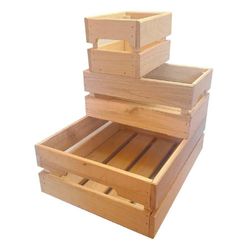 Set De 3 Cajas De Madera - Modular