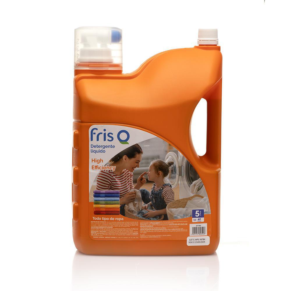 Detergente Líquido High Efficiency 5 Litros Detergente para Ropa Fris Q Líquido Alta Eficiencia HE de 5 L