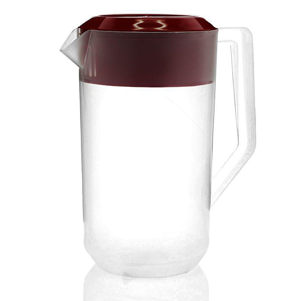 Pichel de 2 L con Tapadera de Plástico Color Rojo