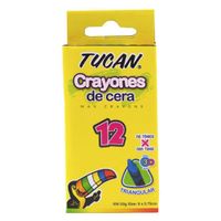 Crayón De Cera Estándar Triangular 12 Colores - Tucan