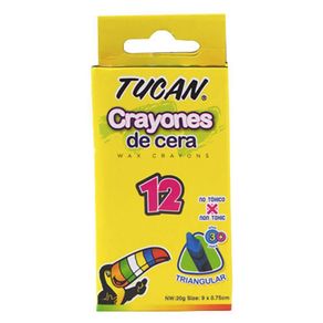 Crayón De Cera Estándar Triangular 12 Colores - Tucan