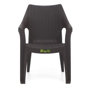 Silla de Exterior Plástica con Brazo Imitación Ratan - Plastimás