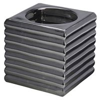 Portavelas Cristal 6x6 Cm Plata