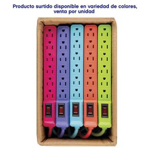 Regleta De 6 Entradas Colores Surtidos - Volteck