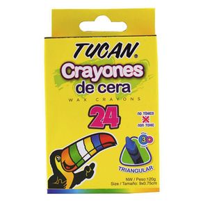 Crayón De Cera Estándar Triangular 24 Colores - Tucan - cemacogt