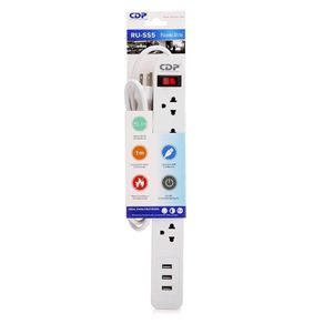 Regleta Cdp Con Supresor 5 Tomas + 3 Usb