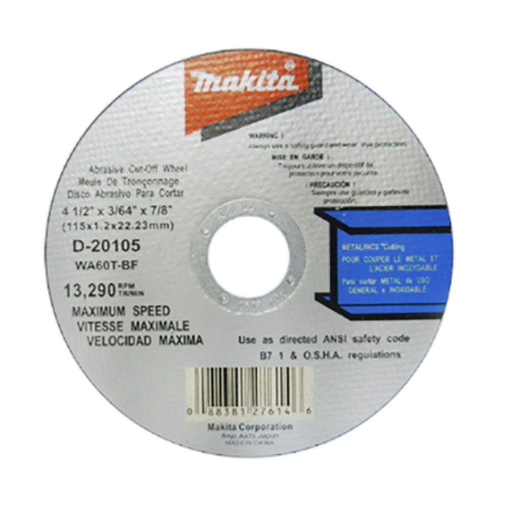 Disco de Corte para Metal y Acero Inoxidable de 4-1/2 Plg x 1.2 mm