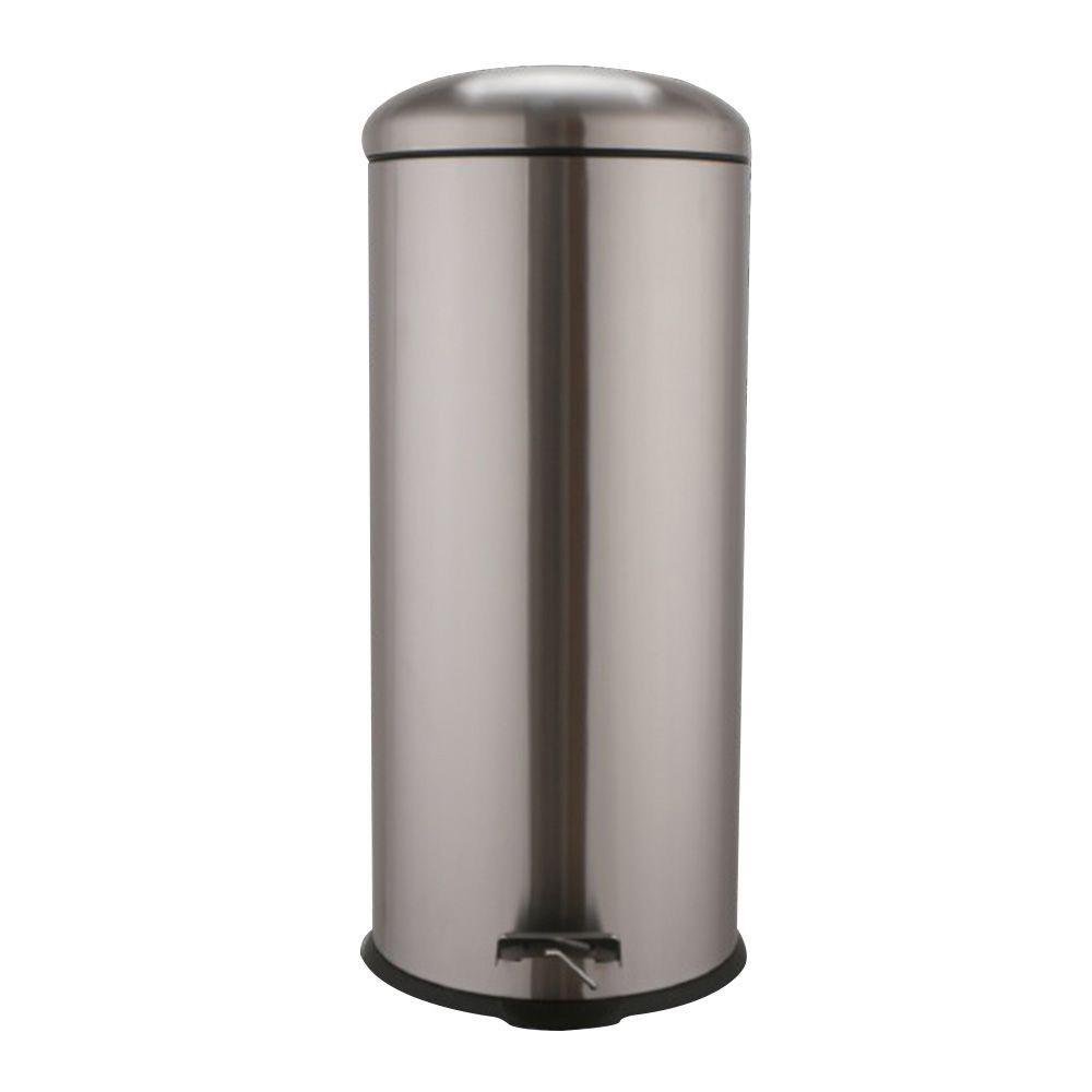 Basurero de Metal con Pedal Color Plateado 30 Litros