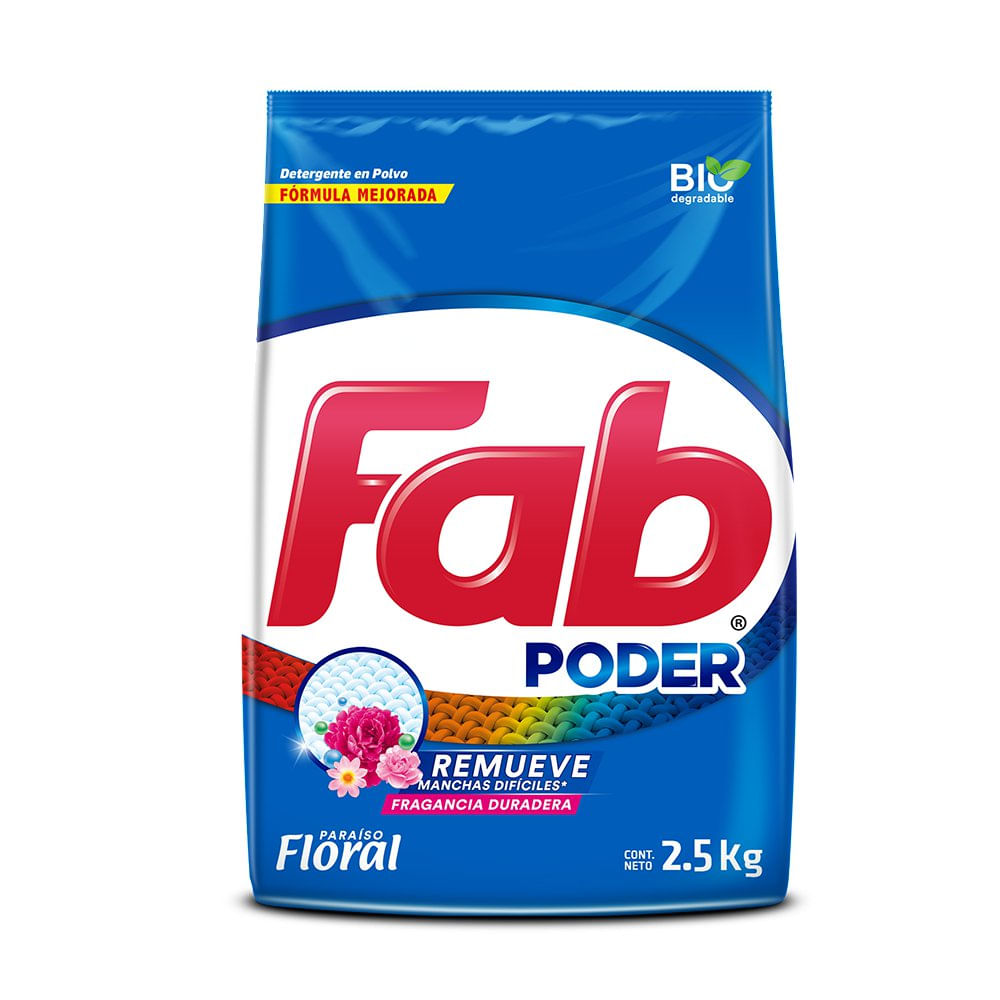 Detergente para Ropa Fab en Polvo de 2.5 kg - Varios Aromas Actiblu