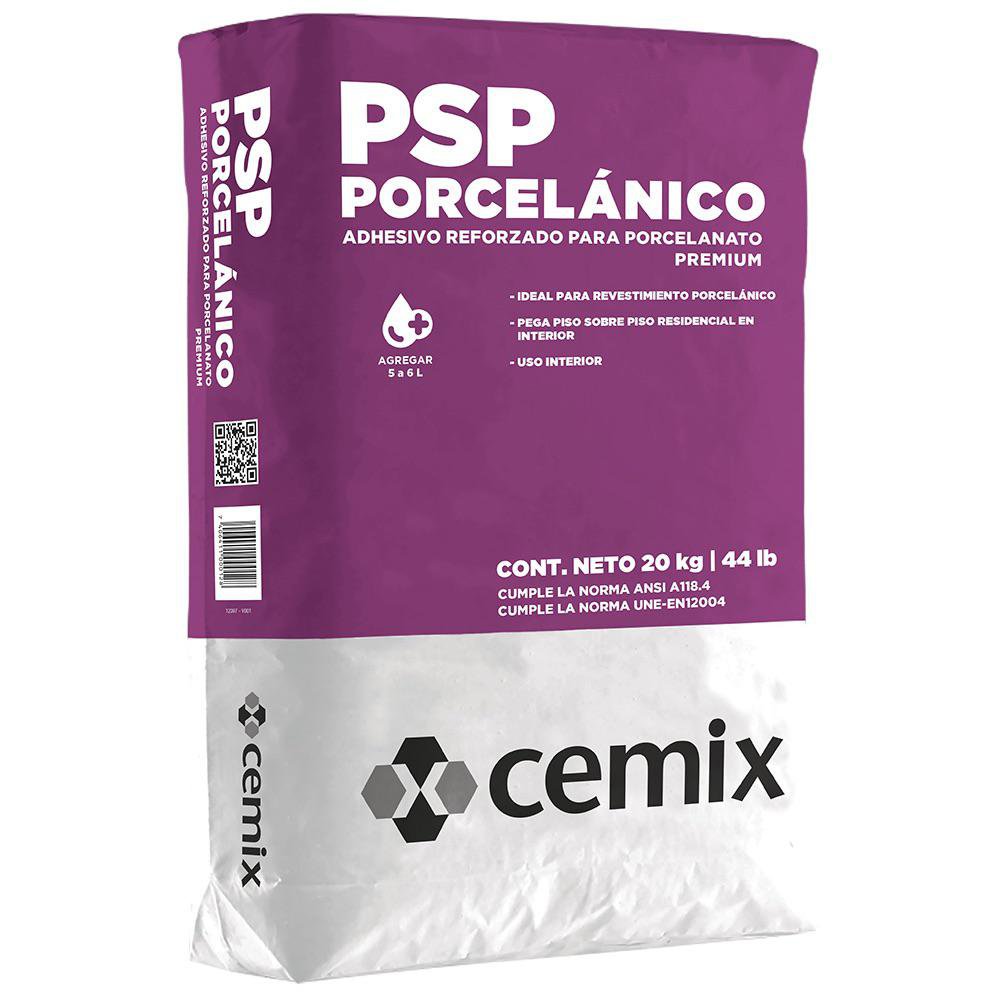 Adhesivo PSP Porcelánico para Piso de 20 kg Color Gris