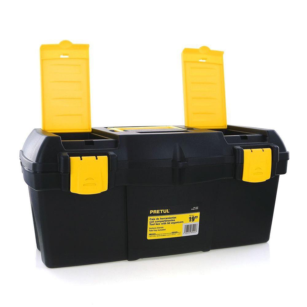 Caja de Herramientas con Compartimentos - Varios Tamaños 19 plg