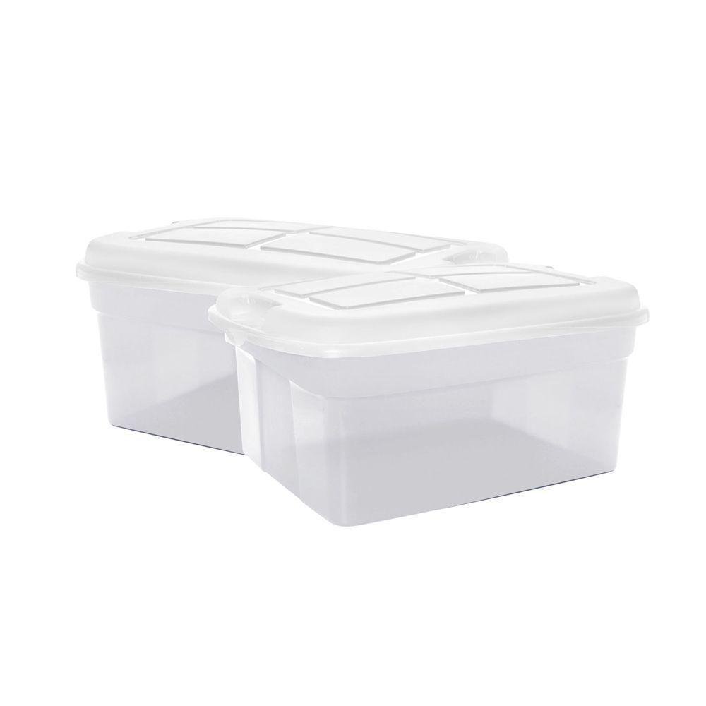Set 2 Cajas Jumbo 56 L - Varios Colores Blanco