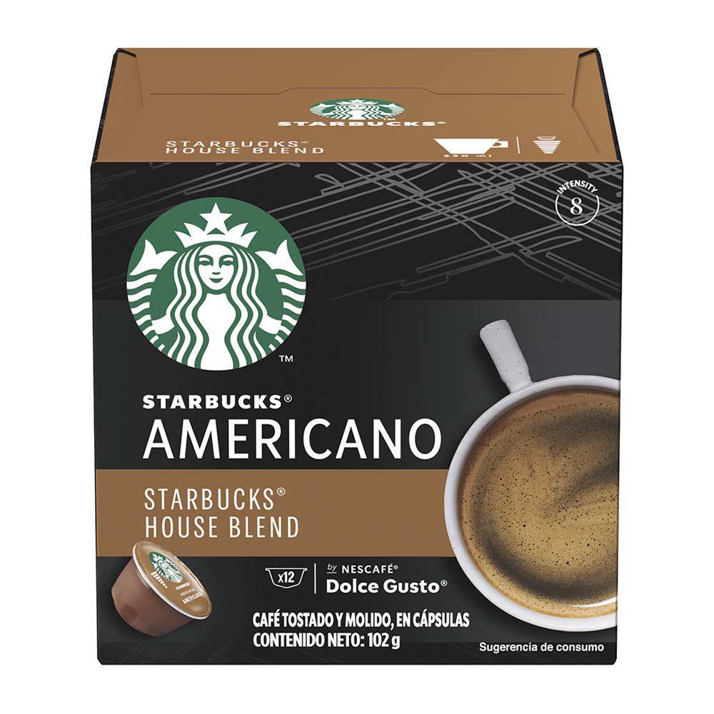 Cápsulas de Café Dolce Gusto Starbucks Sabor Americano House Blend 12 Piezas