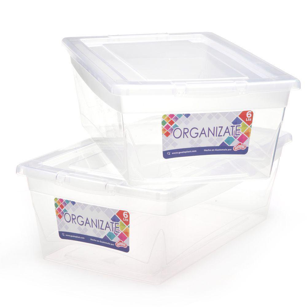 Set de 2 Cajas Organizadoras 6 L Color Natural