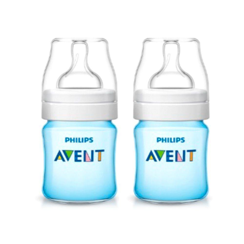 Biberón Classic Plus Anticólico Dúo 4 Oz - Avent Varios Colores Celeste
