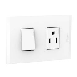 Interruptor + Toma 3 Vías Blanco - Bticino