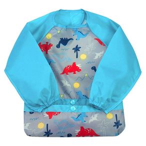 Babero Snap & Go Ls Aqua Dinosaurs 12-2 - Green Sprouts