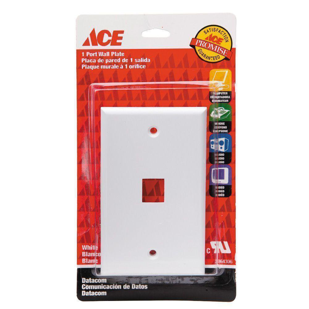 Placa de Pared de 1 Puerto Color Blanco Placa De 1 Puerto Blanca - Ace