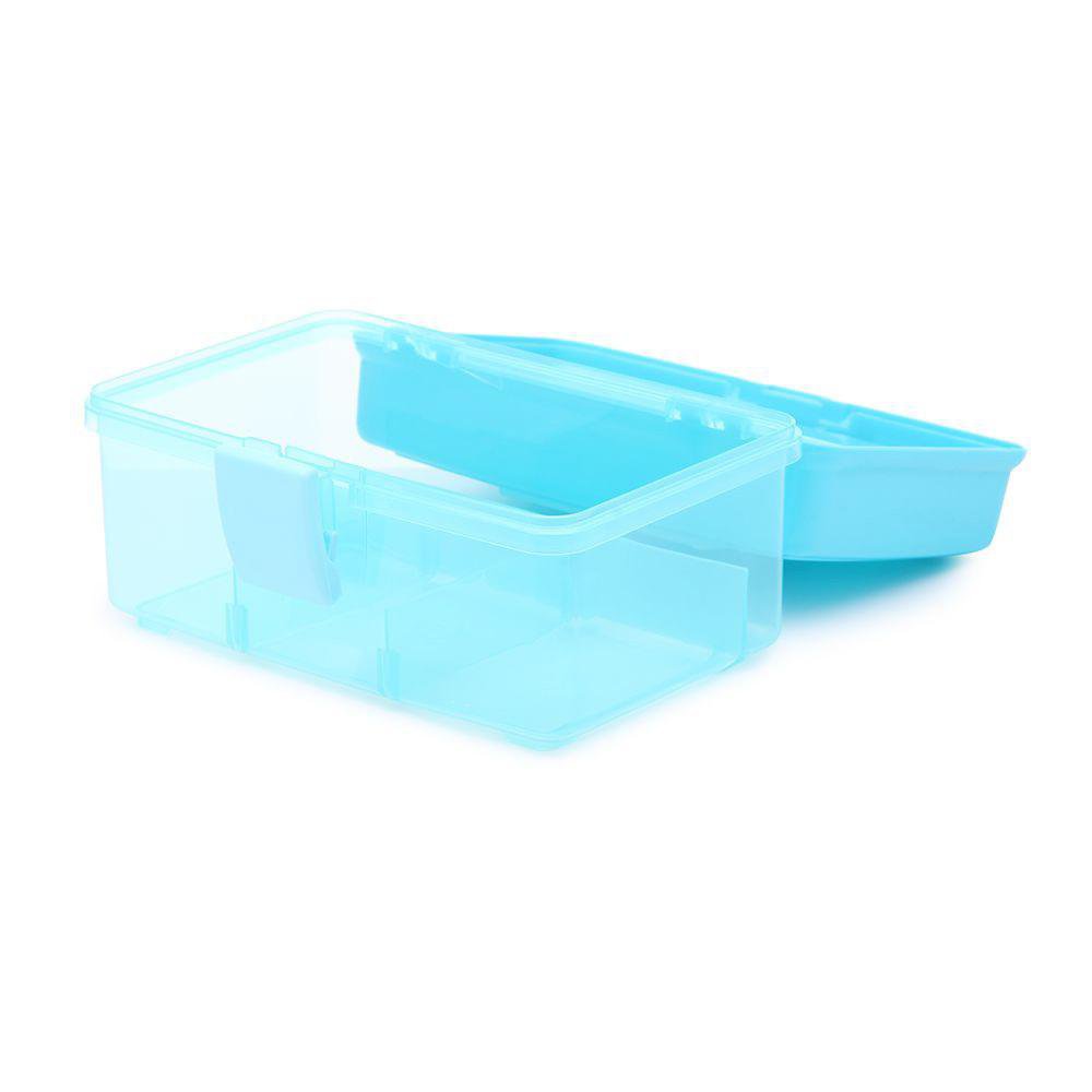 Caja Organizadora Celeste con Divisiones y Agarrador - Varios Tamaños Mediana
