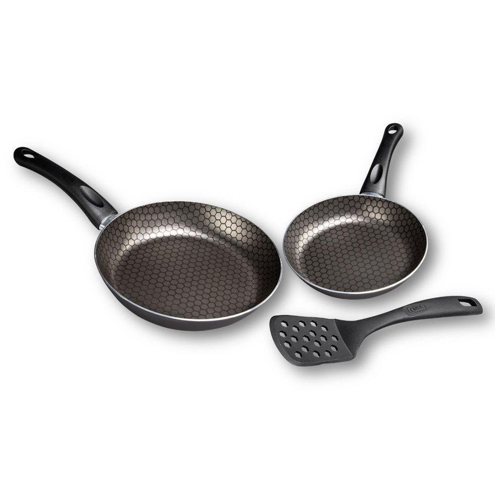 Set de Sartenes Magnífica 20 y 24 cm con Espátula Color Negro