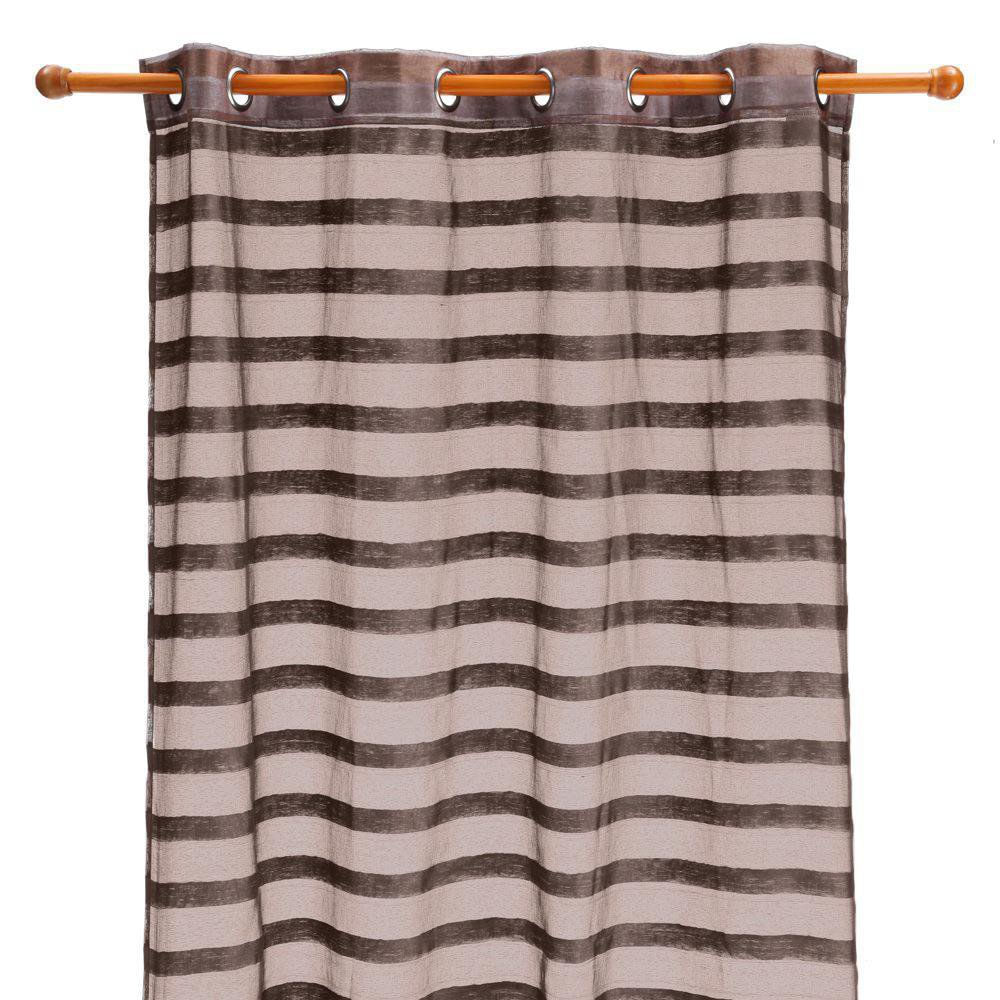 Cortina Voile Jacquard de 140 x 240 Cm - Varios Colores Café